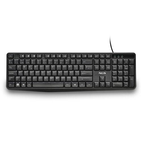 NGS FUNKYV4 Teclado USB Multimedia Plug & Play con 12 Teclas de Función, Inclinación Ajustable, Negro NGS FUNKYV4 Teclado USB Multimedia Plug & Play con 12 Teclas de Función, Inclinación Ajustable, Negro