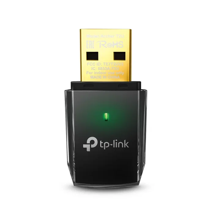 TP-Link Adaptador WiFi USB Archer T2U AC600 - Doble Banda (2,4 y 5 GHz), Wi-Fi 5 (802.11ac), USB 2.0, para PC/Portátil, Negro