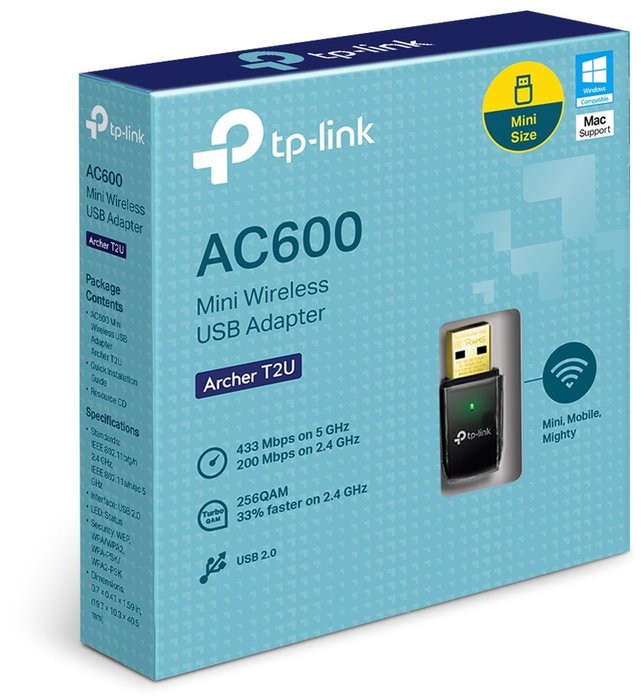 TP-Link Archer T2U V3 Adaptador USB Wi-Fi AC600 Dual Band Negro TP-Link Archer T2U V3 Adaptador USB Wi-Fi AC600 Dual Band Negro