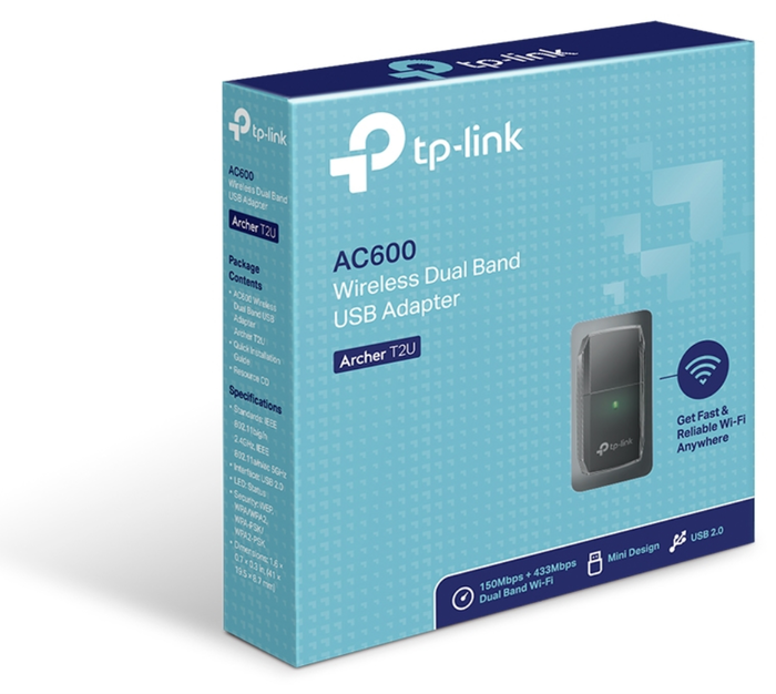 TP-Link Archer T2U V3 Adaptador USB Wi-Fi AC600 Dual Band Negro TP-Link Archer T2U V3 Adaptador USB Wi-Fi AC600 Dual Band Negro