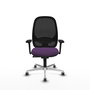 PIQUERAS Y CRESPO Silla de oficina Cilanco con mecanismo Sincro, Morado y Negro
