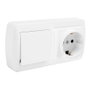 Solera MUR96U Base Doble Bipolar con Conmutador de Cruce y Obturador Superficie Mural 138x42x72mm 16A 250V Blanco Polipropileno