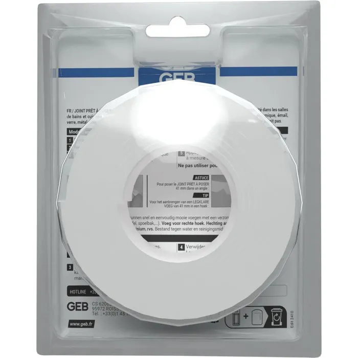 GEB GEB3283985500414 Junta, Ancho 41 mm x 3.35 m, Color Blanco