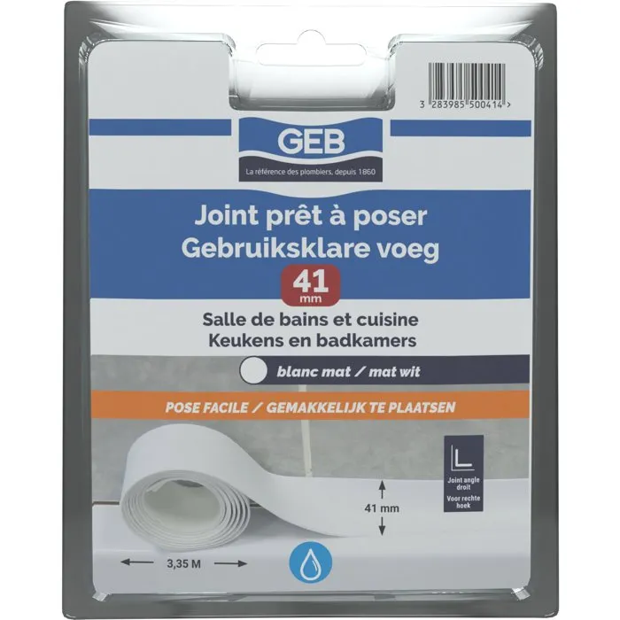 GEB GEB3283985500414 Junta, Ancho 41 mm x 3.35 m, Color Blanco