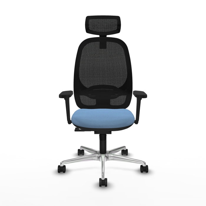 PIQUERAS Y CRESPO Silla de oficina Cilanco con mecanismo Sincro, Azul cielo y Negro
