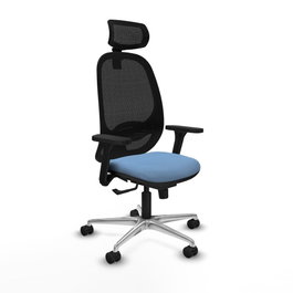 PIQUERAS Y CRESPO Silla de oficina Cilanco con mecanismo Sincro, Azul cielo y Negro