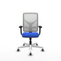 PIQUERAS Y CRESPO Silla de oficina Motilla con mecanismo Sincro, Azul y Blanco