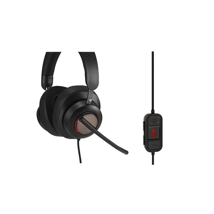 Kensington Auriculares USB-C H2000 para Videoconferencias Oficina, Diadema Negro con Cancelación de Ruido, Micrófono Boom y Controles en Cable