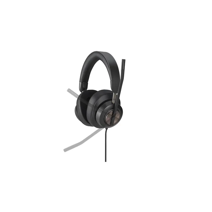 Kensington Auriculares USB-C H2000 para Videoconferencias Oficina, Diadema Negro con Cancelación de Ruido, Micrófono Boom y Controles en Cable