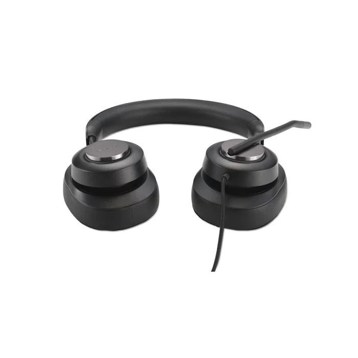 Kensington Auriculares USB-C H2000 para Videoconferencias Oficina, Diadema Negro con Cancelación de Ruido, Micrófono Boom y Controles en Cable