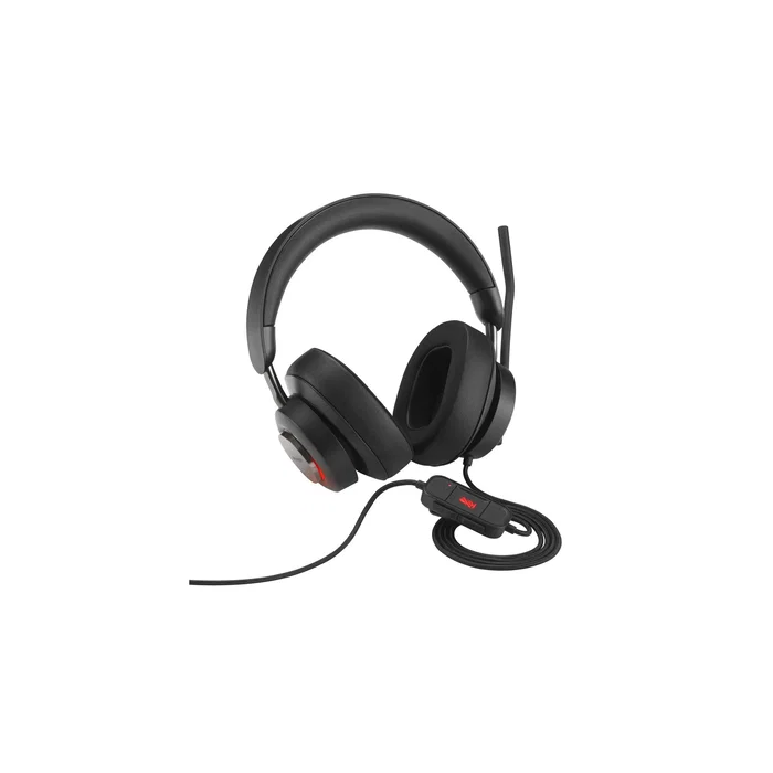 Kensington Auriculares USB-C H2000 para Videoconferencias Oficina, Diadema Negro con Cancelación de Ruido, Micrófono Boom y Controles en Cable