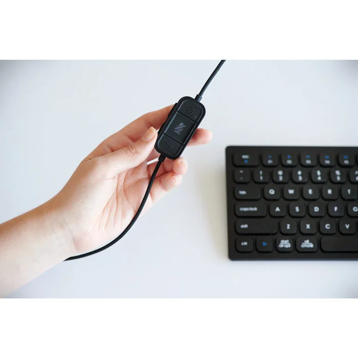Kensington Auriculares USB-C H2000 para Videoconferencias Oficina, Diadema Negro con Cancelación de Ruido, Micrófono Boom y Controles en Cable
