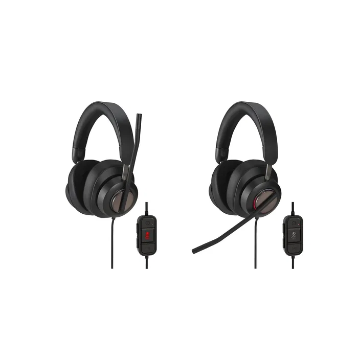 Kensington Auriculares USB-C H2000 para Videoconferencias Oficina, Diadema Negro con Cancelación de Ruido, Micrófono Boom y Controles en Cable