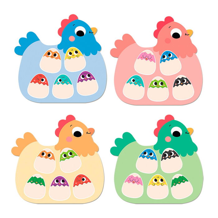 Goula Hidden Chicks 1110100759 - Juego de Mesa y Puzzle Memo para Niños +3 Años - Encuentra los Pollitos - Idioma: Español, Inglés, Francés, Alemán, Portugués