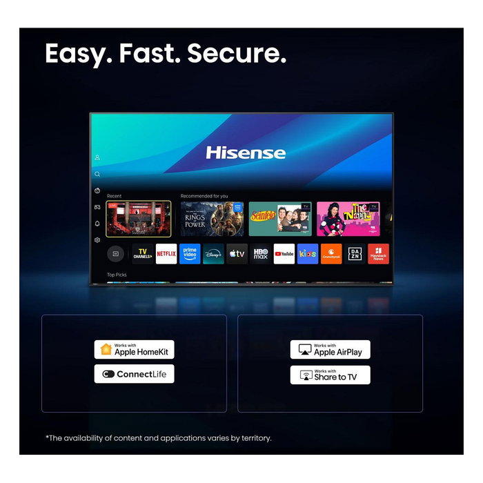 Hisense 32A49S Smart TV HD DLED 80 cm (32") 1366x768 60Hz HDMI USB LAN HDR VESA WiFi Negro