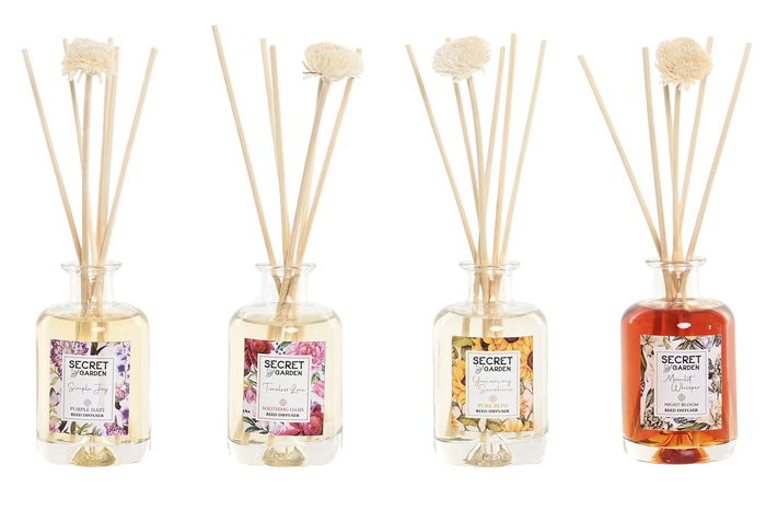 DKD Home Decor Ambientador Mikado Shabby Fl25 Rosa y Amarillo 6 x 22 x 6 cm (20 Unidades)