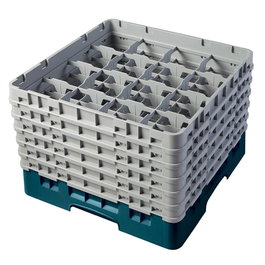 CAMBRO - 16S1114-414 - Cesta de lavado 16 comp. 6 alturas - 10,9 cm Ø máx. - alt. máx. 29,9 cm - 50 x 50 x 34,9 cm - Cerceta