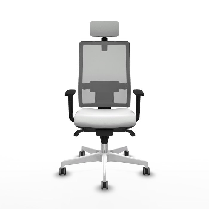 PIQUERAS Y CRESPO Silla de oficina Horna con mecanismo Sincro Gris y Blanca PIQUERAS Y CRESPO Silla de oficina Horna con mecanismo Sincro Gris y Blanca