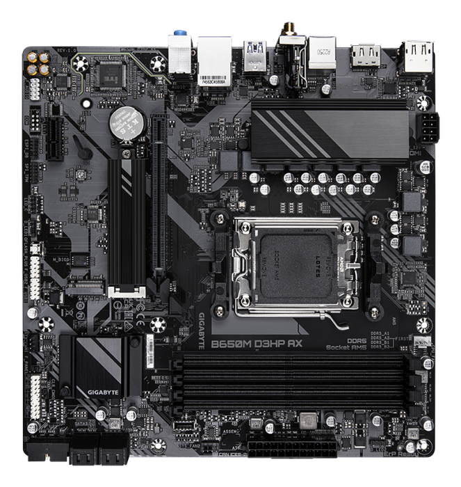 GIGABYTE B650M D3HP AX Placa base para AMD Ryzen 9000/8000/7000, VRM 5+2+2, DDR5 8000MHz(OC), 2xPCIe 4.0 M.2, WiFi 6E, LAN 2.5GbE, USB 3.2 Gen 1