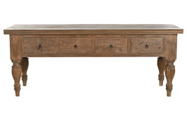 DKD Home Decor Consola de Teca Reciclada con 4 Cajones 220x80x78