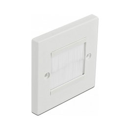 DeLOCK Cubierta para manejo de cables 86 x 86 mm con tiras de cepillo blanco
