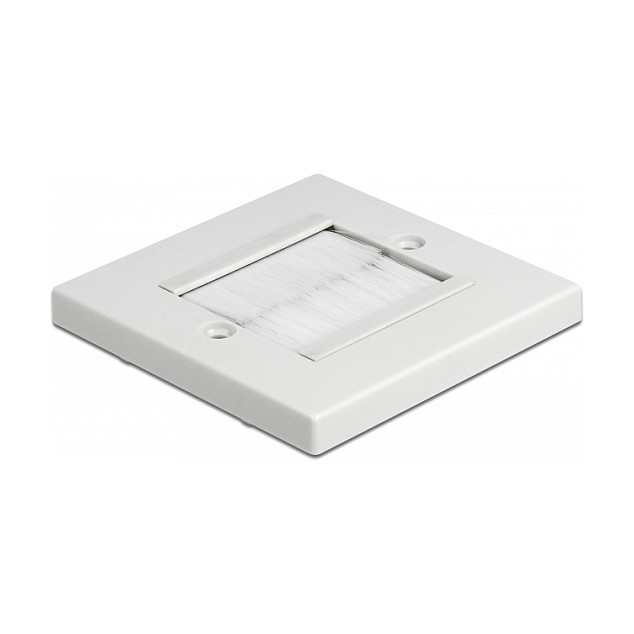 DeLOCK Cubierta para manejo de cables 86 x 86 mm con tiras de cepillo blanco