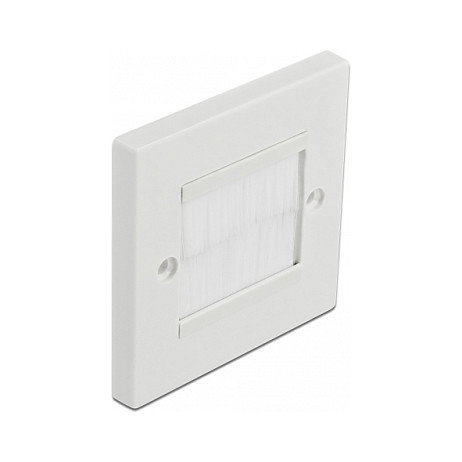DeLOCK Cubierta para manejo de cables 86 x 86 mm con tiras de cepillo blancas DeLOCK Cubierta para manejo de cables 86 x 86 mm con tiras de cepillo blancas