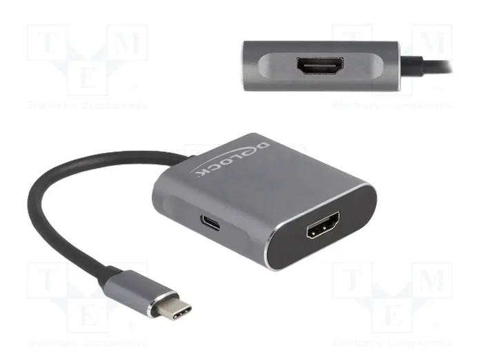DeLOCK Divisor USB Type-C a 2 x HDMI MST con USB Type-C PD Gris DeLOCK Divisor USB Type-C a 2 x HDMI MST con USB Type-C PD Gris