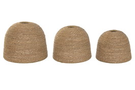 DKD Home Decor Set de 3 Pantallas de Seagrass y Metal Natural 50x50x40 cm