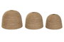 DKD Home Decor Set de 3 Pantallas de Seagrass y Metal Natural 50x50x40 cm