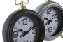 DKD Home Decor Reloj Sobremesa Tradicional Gris Negro 10 x 21 x 16 cm (2 Unidades)