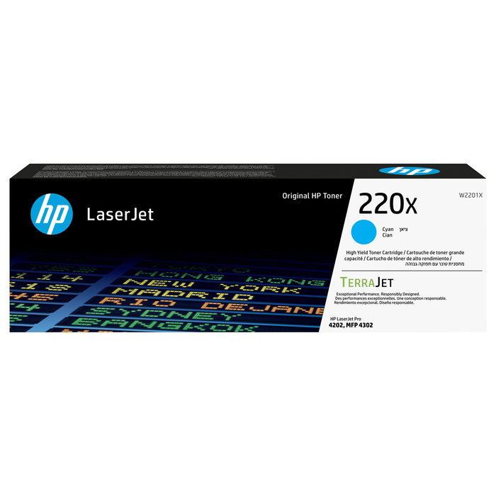 HP Cartucho de tóner Original LaserJet 220X Cian W2201X HP Cartucho de tóner Original LaserJet 220X Cian W2201X
