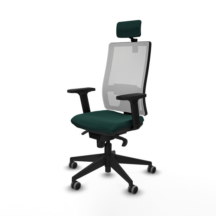 PIQUERAS Y CRESPO Silla de oficina Horna con mecanismo Sincro, Verde botella y Blanco PIQUERAS Y CRESPO Silla de oficina Horna con mecanismo Sincro, Verde botella y Blanco