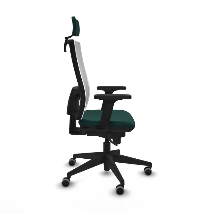 PIQUERAS Y CRESPO Silla de oficina Horna con mecanismo Sincro, Verde botella y Blanco PIQUERAS Y CRESPO Silla de oficina Horna con mecanismo Sincro, Verde botella y Blanco