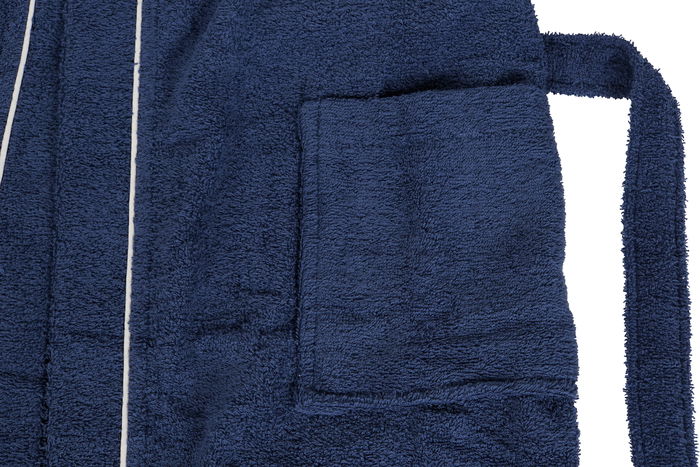 DKD Home Decor Albornoz Basicos Azul Algodon Set 2 Piezas 68 x 123 x 1 cm