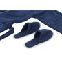 DKD Home Decor Set de Albornoz para Mujer Azul de Algodón