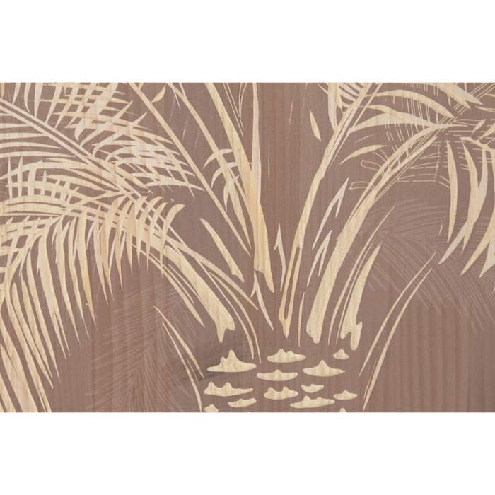 DKD Home Decor Set de 3 Cuadros de Pino Grabado Palmera 40x120 cm
