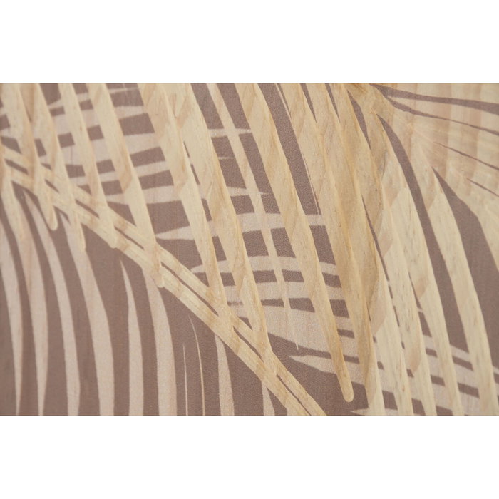 DKD Home Decor Set de 3 Cuadros de Pino Grabado Palmera 40x120 cm