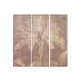 DKD Home Decor Set de 3 Cuadros de Pino Grabado Palmera 40x120 cm