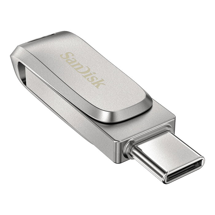 SanDisk Ultra Dual Drive Luxe USB 2TB 400MB/s Tipo C y A Plata con Rotación