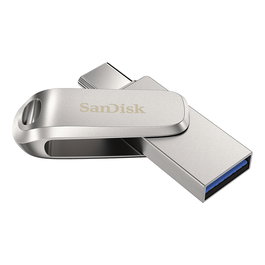 SanDisk Ultra Dual Drive Luxe USB 2TB 400MB/s Tipo C y A Plata con Rotación