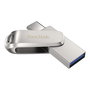 SanDisk Ultra Dual Drive Luxe USB 2TB 400MB/s Tipo C y A Plata con Rotación