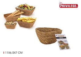Privilege Cesta Seagrass Rectangular 11 cm x 6.5 cm x 7 cm (24 Unidades)