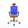 PIQUERAS Y CRESPO Silla de oficina Motilla Naranja y Azul