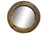 DKD Home Decor Espejo de Madera con Rueda Antigua 108x108 cm
