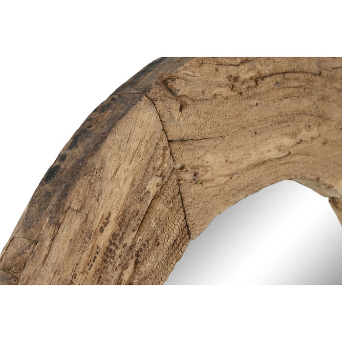 DKD Home Decor Espejo de Madera con Rueda Antigua 108x108 cm