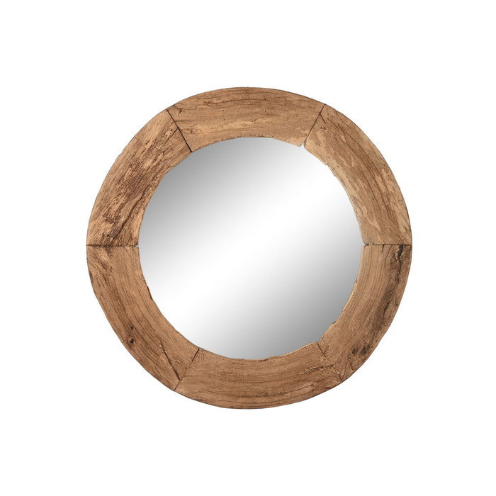 DKD Home Decor Espejo de Madera con Rueda Antigua 108x108 cm