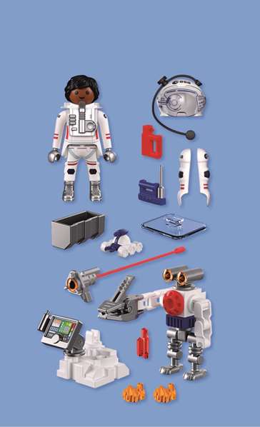 Playmobil City Action - Figura de Astronauta de la ESA con Robot, Juguete de Construcción para Niños de 4 a 10 Años