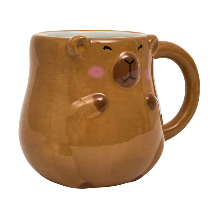 The Concept Factory Taza de Cerámica con Relieve Capibara, 350 ml