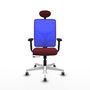 PIQUERAS Y CRESPO Silla de oficina Motilla con mecanismo Sincro/Traslack Granate y Azul